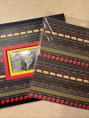 Back to School Scrapbook Photo Album- Includes Stack of Assorted Paper